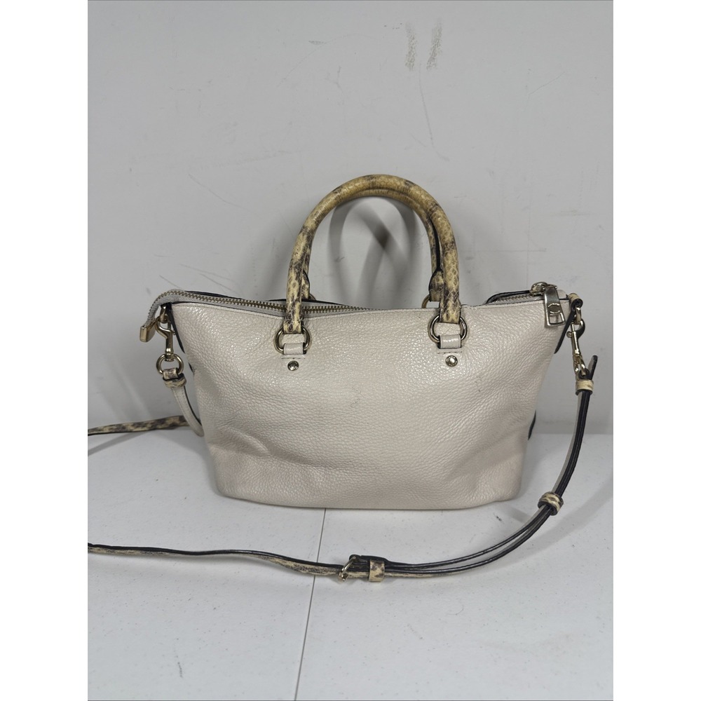 Coach Pebble Leather Emma Satchel w/ Signature Canvas and Snake Embossed Leather - Picture 6 of 14